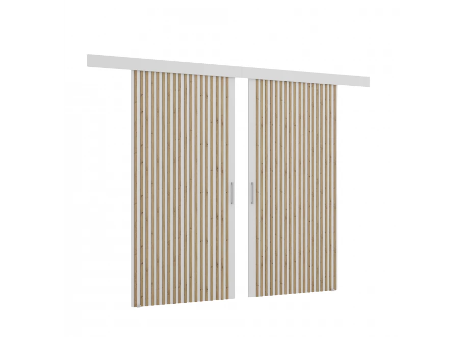 Drzwi przesuwne dwuskrzydłowe sufitowe z lamelami PRIMA