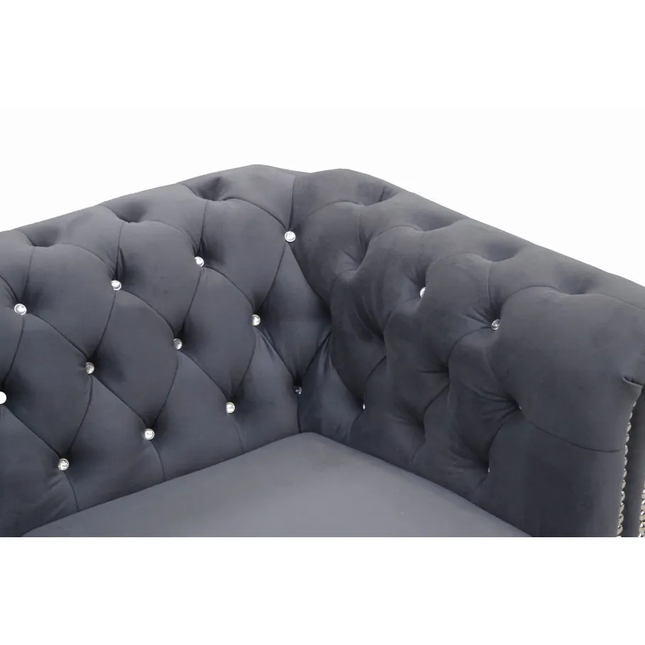Chesterfield FELIX BLINK 3 gestepptes Dreisitzer-Sofa mit Schlaffunktion