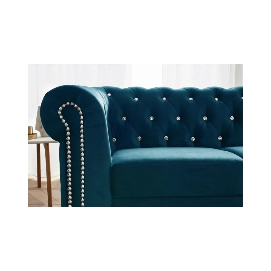 Chesterfield FELIX BLINK 3 gestepptes Dreisitzer-Sofa mit Schlaffunktion