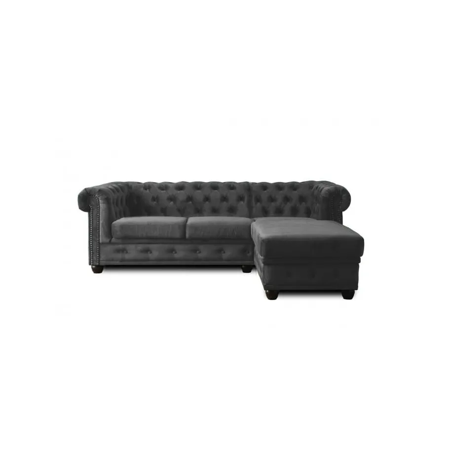 Gestepptes Viersitzer-Ecksofa mit Schlaffunktion Chesterfield FELIX 2+OT