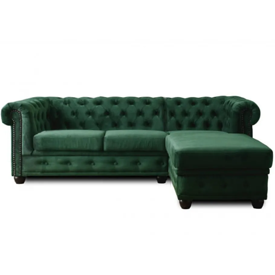 Gestepptes Viersitzer-Ecksofa mit Schlaffunktion Chesterfield FELIX 2+OT