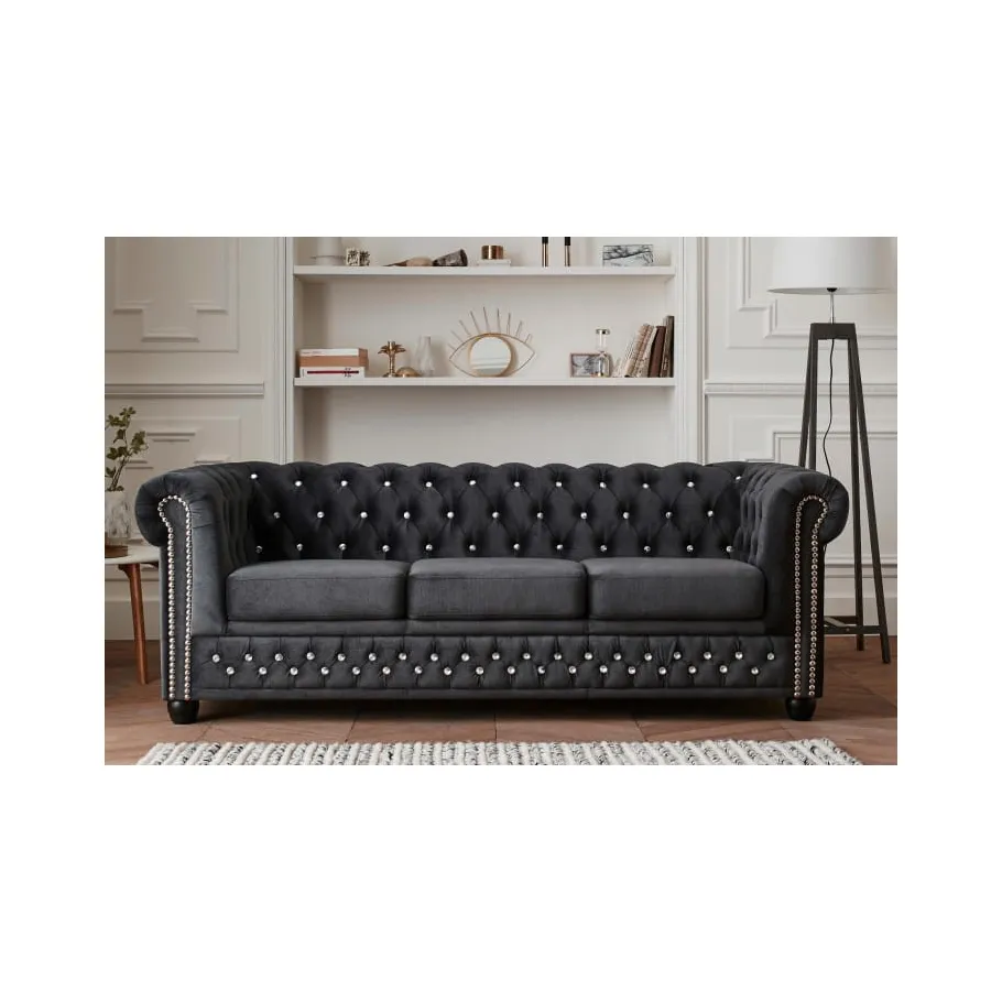 Chesterfield FELIX BLINK 3 gestepptes Dreisitzer-Sofa mit Schlaffunktion