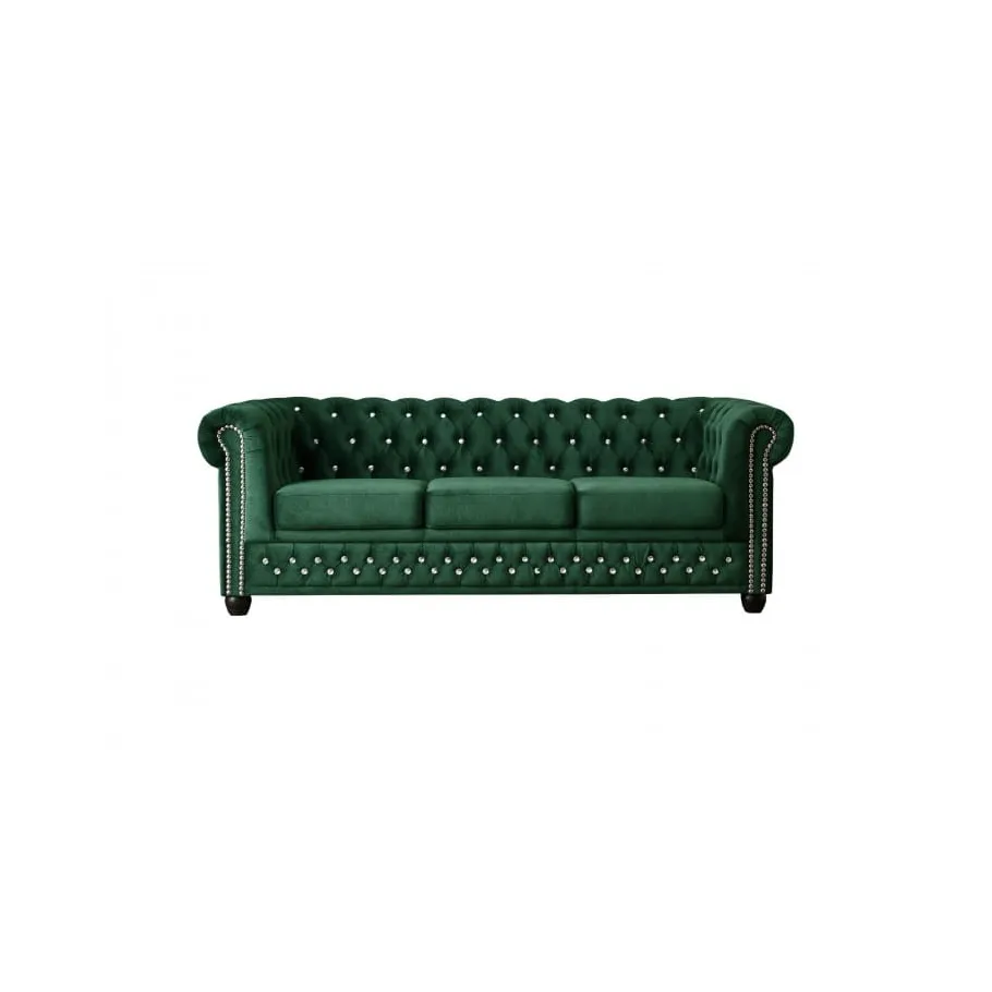 Chesterfield FELIX BLINK 3 gestepptes Dreisitzer-Sofa mit Schlaffunktion