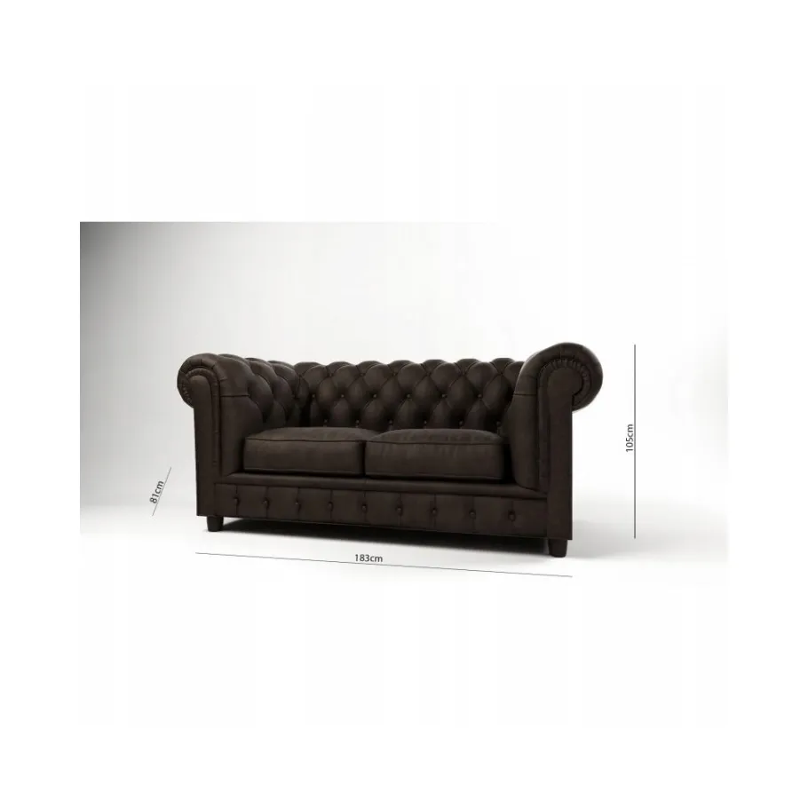 Chesterfield SOLARIS 2 gestepptes Zweisitzer-Sofa mit Schlaffunktion
