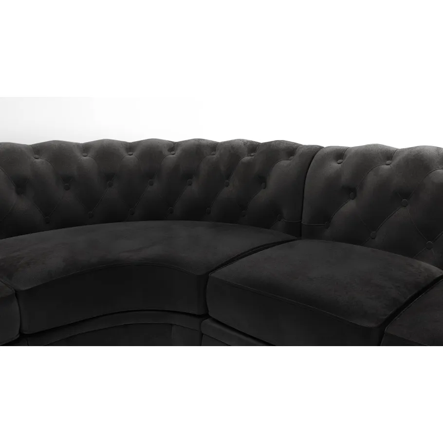 Chesterfield SOLARIS 3+E+2 gestepptes Sechssitzer-Ecksofa