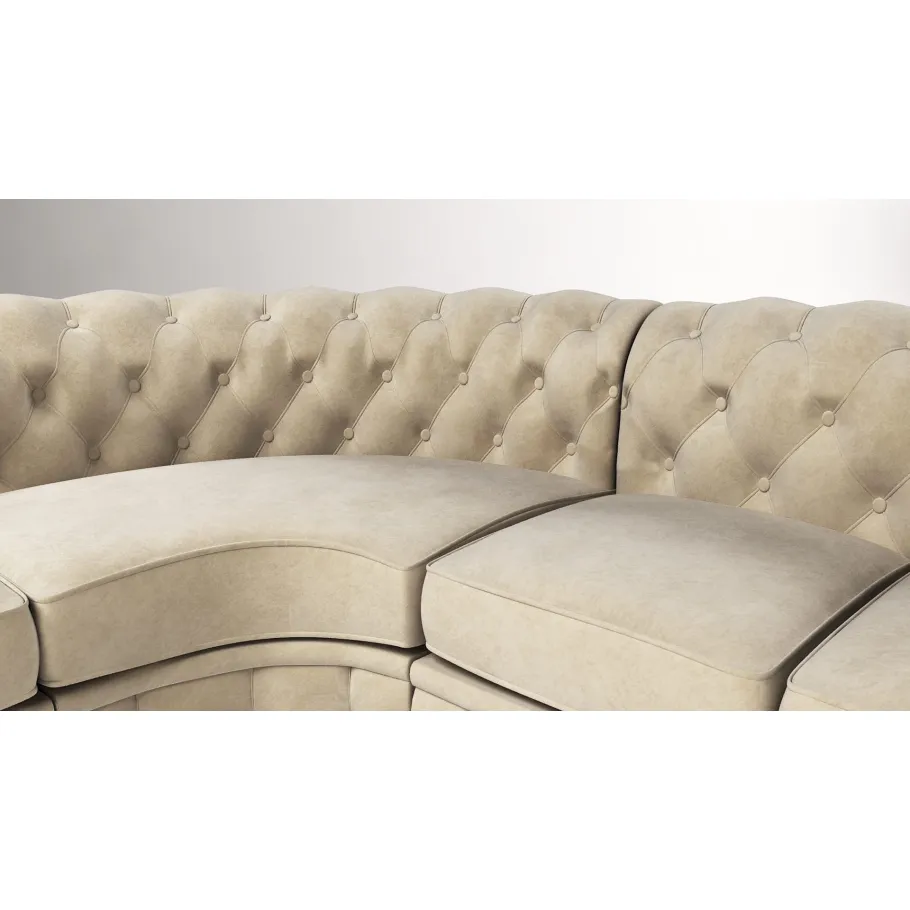 Chesterfield SOLARIS 3+E+2 gestepptes Sechssitzer-Ecksofa mit Schlaffunktion