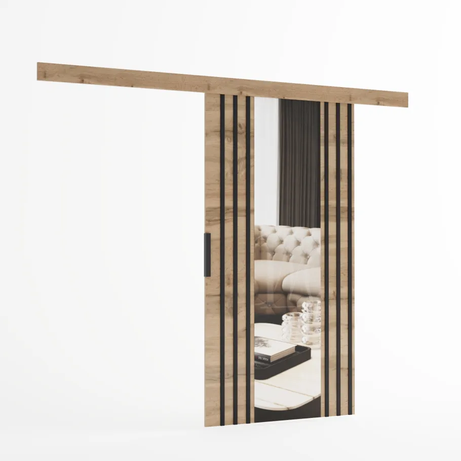Wandschiebetüren mit Lamellen und MONO-Spiegel