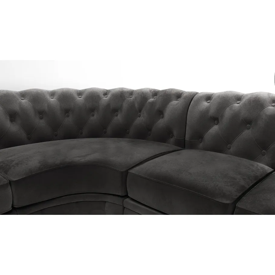 Chesterfield SOLARIS 3+E+2 gestepptes Sechssitzer-Ecksofa mit Schlaffunktion