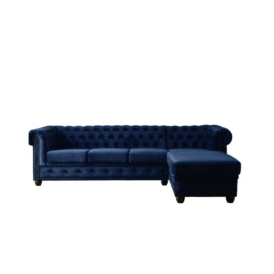 Chesterfield FELIX 3+OT gestepptes Fünfsitzer-Ecksofa
