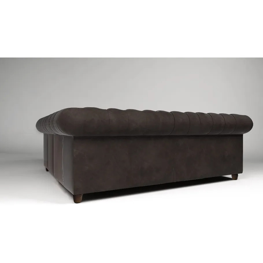 Gestepptes Fünfsitzer-Ecksofa mit Schlaffunktion Chesterfield SOLARIS 2+E+2