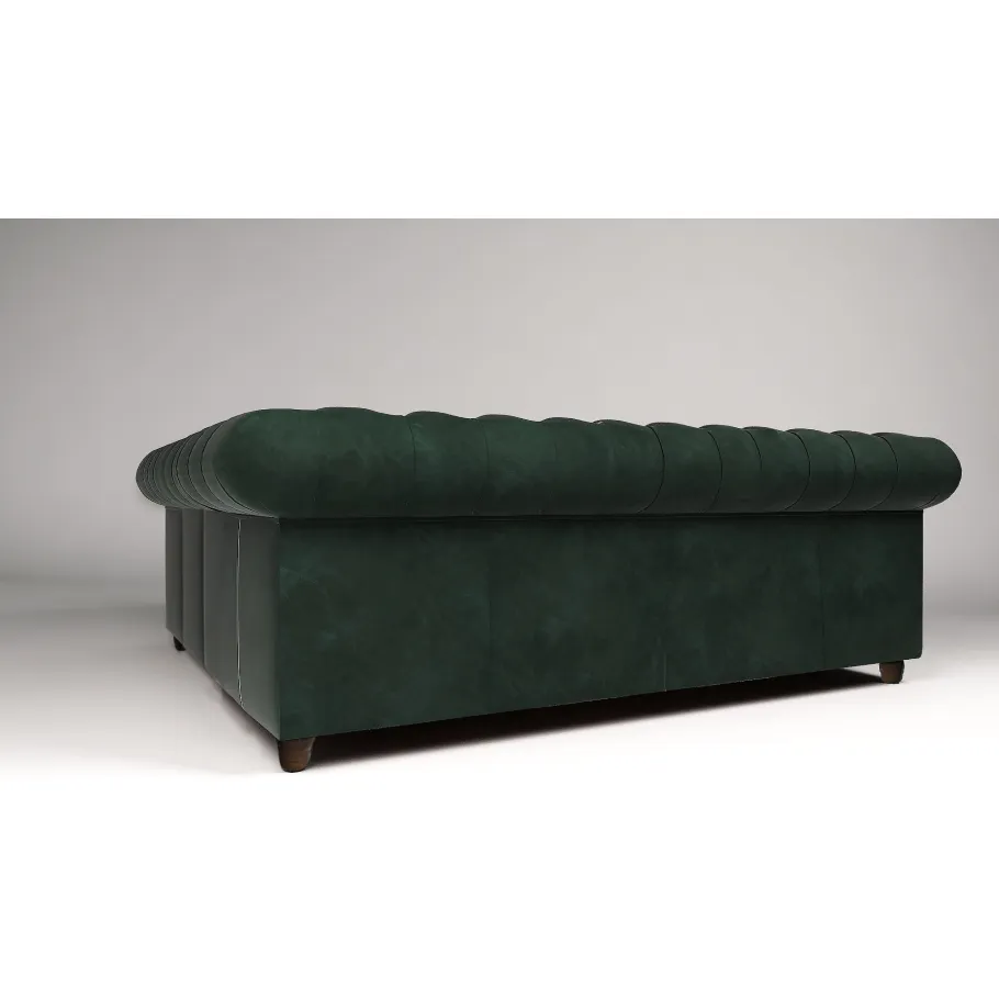 Gestepptes Fünfsitzer-Ecksofa mit Schlaffunktion Chesterfield SOLARIS 2+E+2