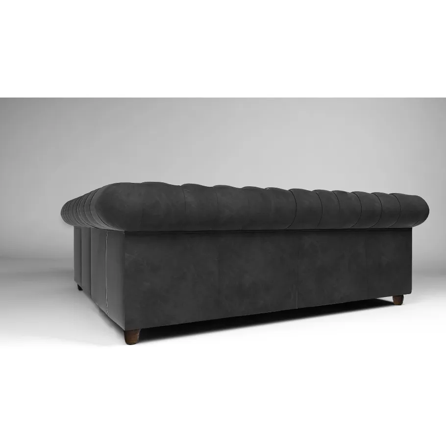 Gestepptes Fünfsitzer-Ecksofa mit Schlaffunktion Chesterfield SOLARIS 2+E+2