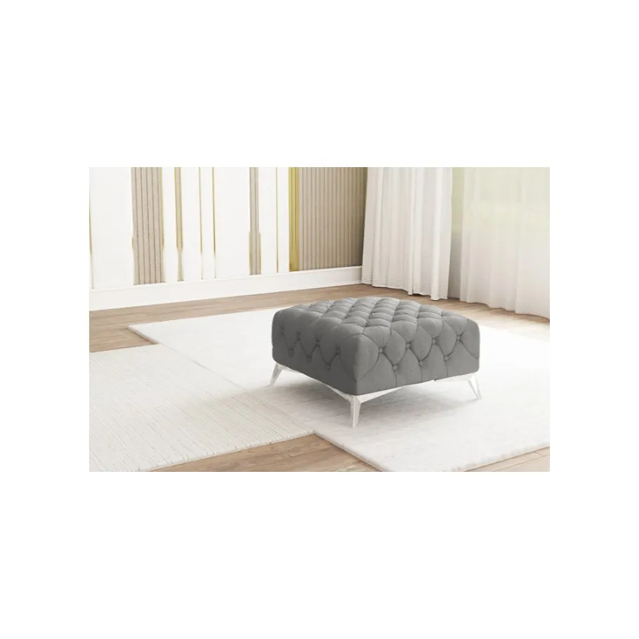 Chesterfield gesteppter Sitzpuff 80x80 TEO