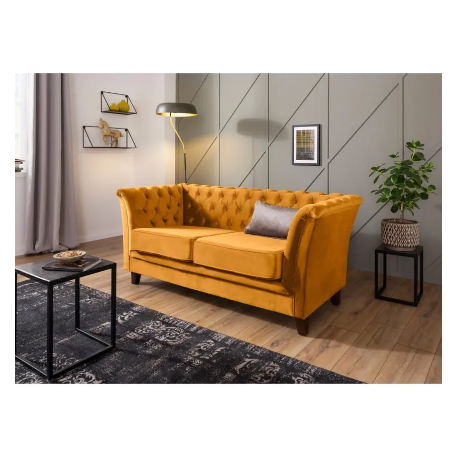 Chesterfield HASSO gestepptes Zweisitzer-Sofa mit Schlaffunktion
