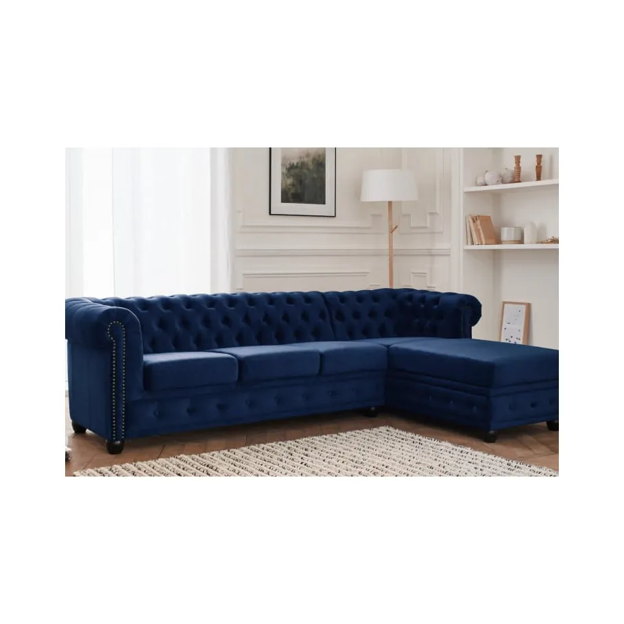 Chesterfield FELIX 3+OT gestepptes Fünfsitzer-Ecksofa