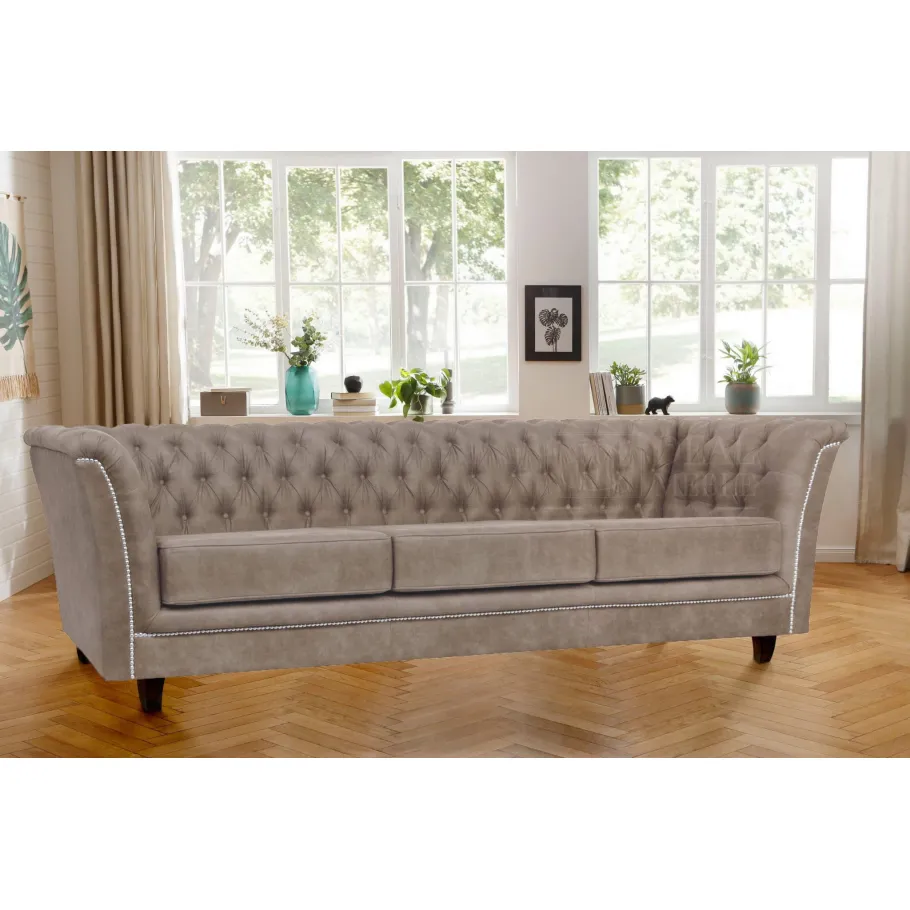 Chesterfield HASSO gestepptes Dreisitzer-Sofa mit Schlaffunktion
