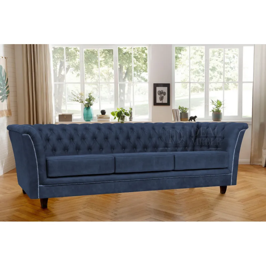 Chesterfield HASSO gestepptes Dreisitzer-Sofa mit Schlaffunktion