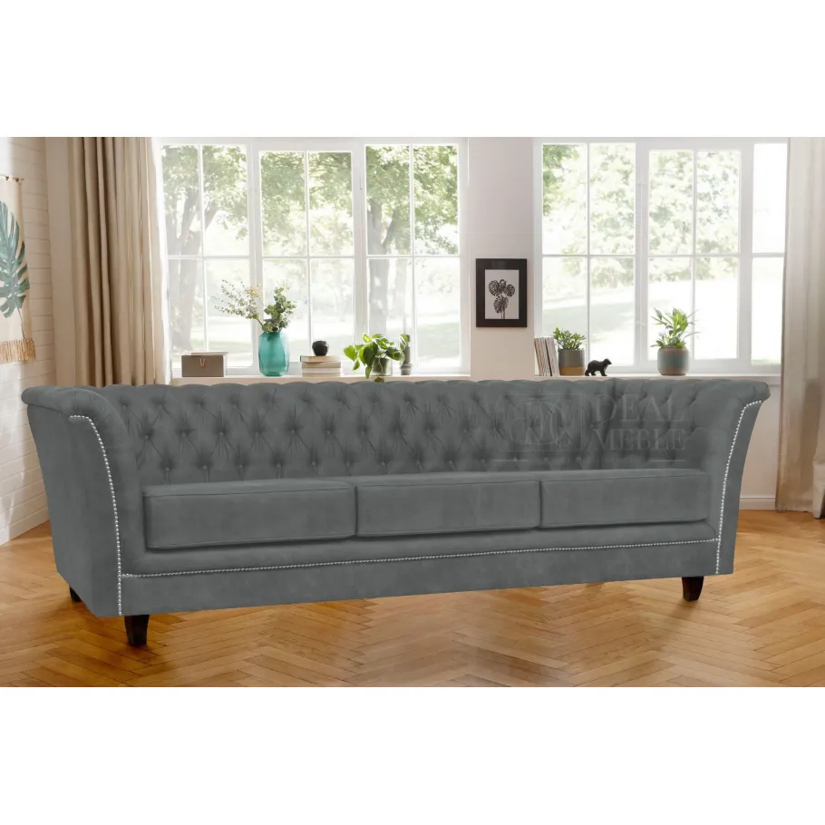 Chesterfield HASSO gestepptes Dreisitzer-Sofa mit Schlaffunktion