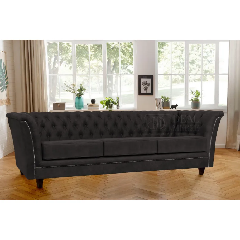 Chesterfield HASSO gestepptes Dreisitzer-Sofa mit Schlaffunktion