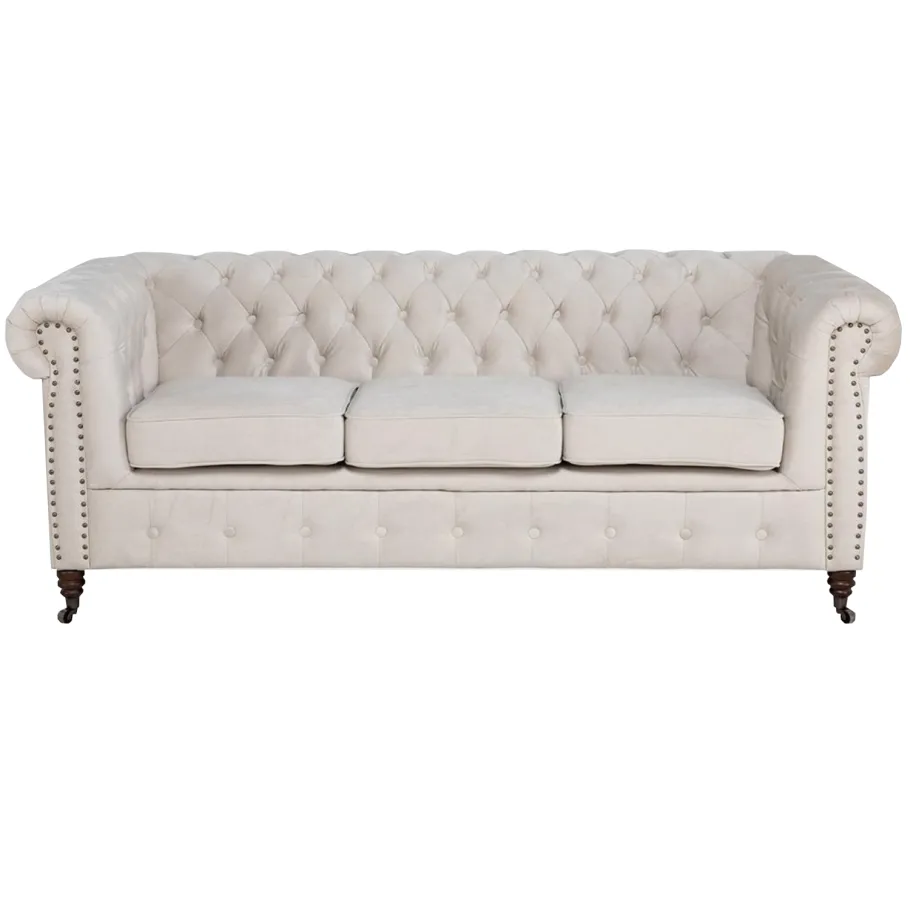 Chesterfield VINCENT gestepptes Dreisitzer-Sofa