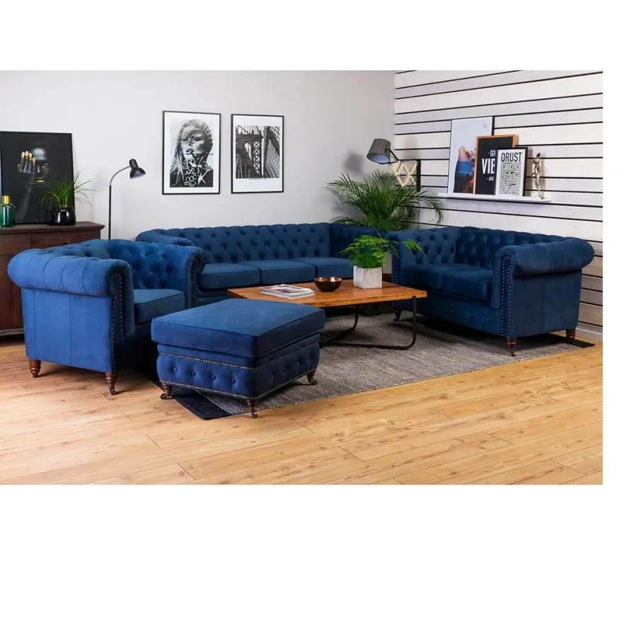 Chesterfield VINCENT gestepptes Zweisitzer-Sofa