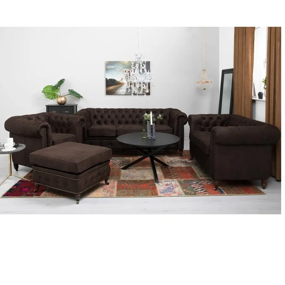 Chesterfield VINCENT gestepptes Zweisitzer-Sofa
