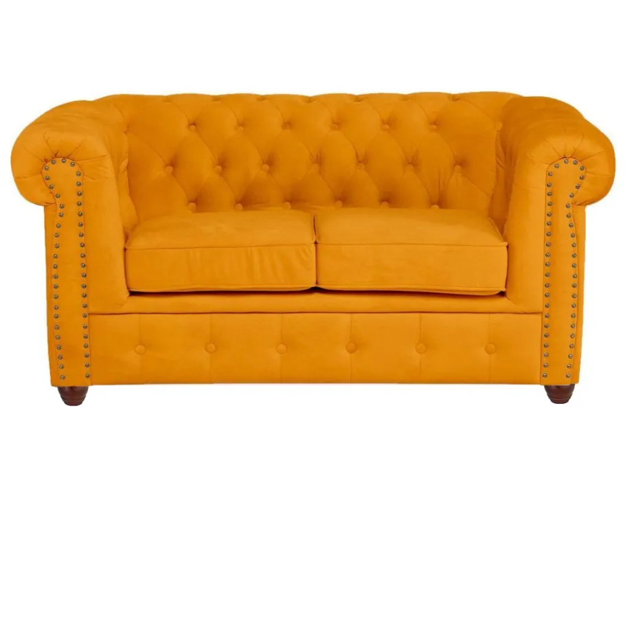 Glamour gestepptes Chesterfield VINCENT Zweisitzer-Sofa mit Schlaffunktion