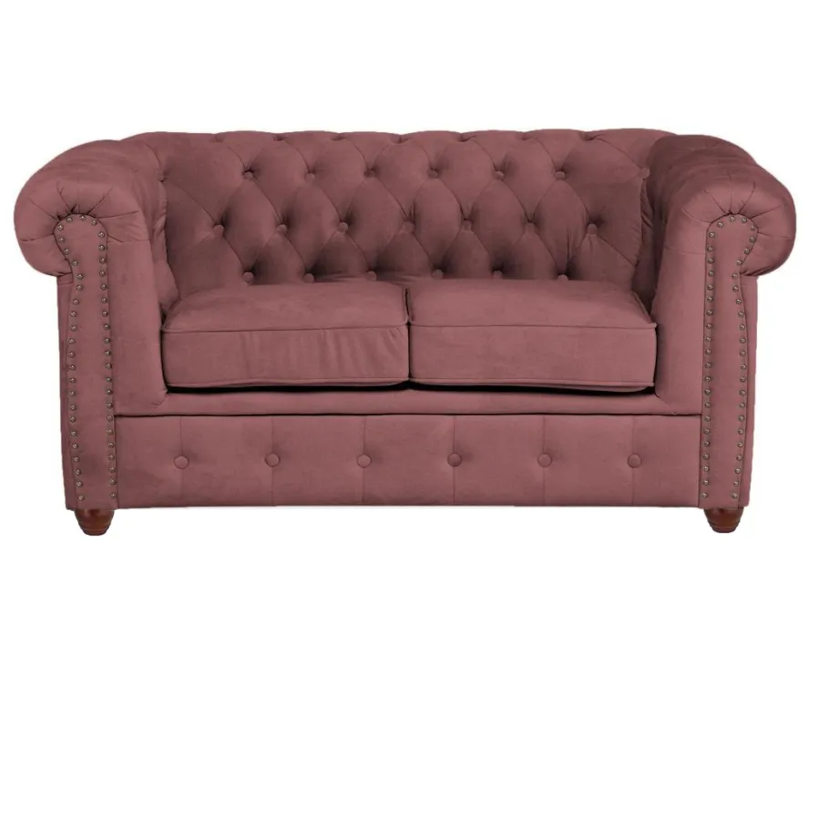Glamour gestepptes Chesterfield VINCENT Zweisitzer-Sofa mit Schlaffunktion
