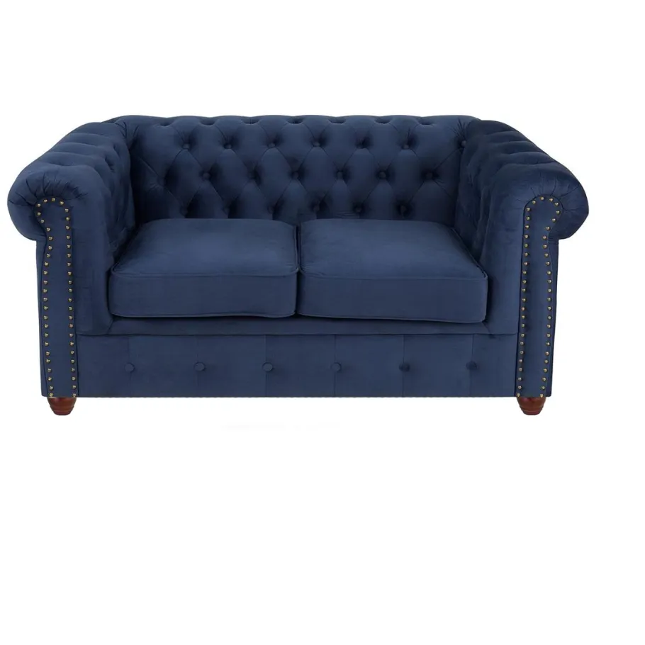 Glamour gestepptes Chesterfield VINCENT Zweisitzer-Sofa mit Schlaffunktion