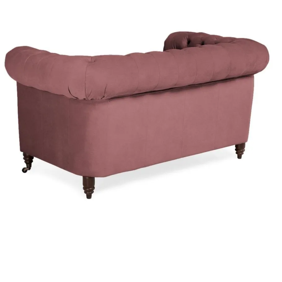 Glamour gestepptes Chesterfield VINCENT Zweisitzer-Sofa mit Schlaffunktion