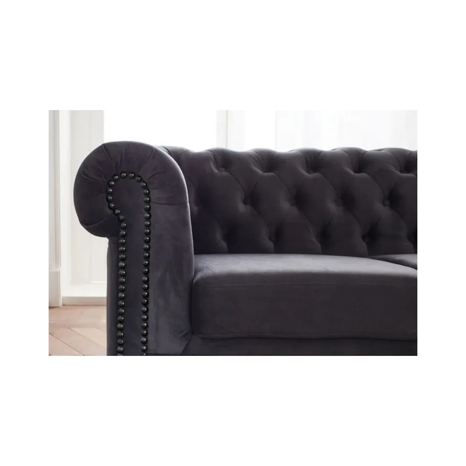 Chesterfield FELIX 3+OT gestepptes Fünfsitzer-Ecksofa