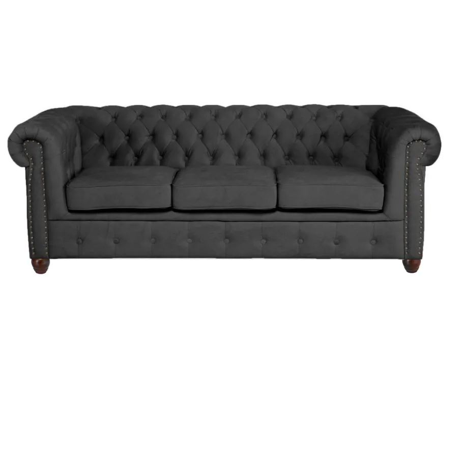 Chesterfield VINCENT gestepptes Dreisitzer-Sofa