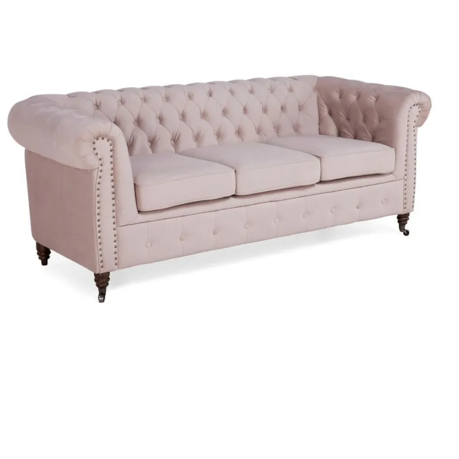 Chesterfield VINCENT gestepptes Dreisitzer-Sofa