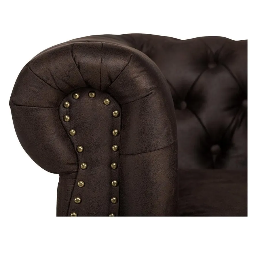 Chesterfield VINCENT gestepptes Dreisitzer-Sofa mit Schlaffunktion