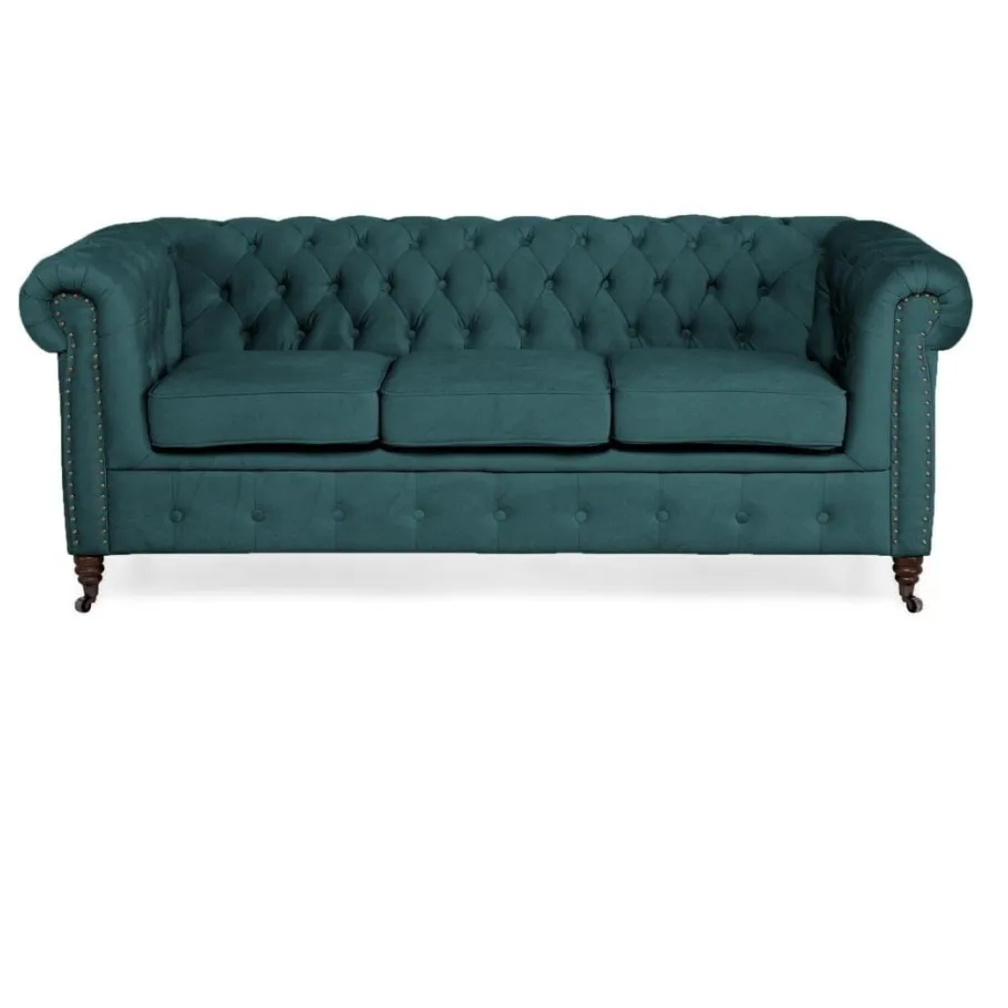 Chesterfield VINCENT gestepptes Dreisitzer-Sofa mit Schlaffunktion