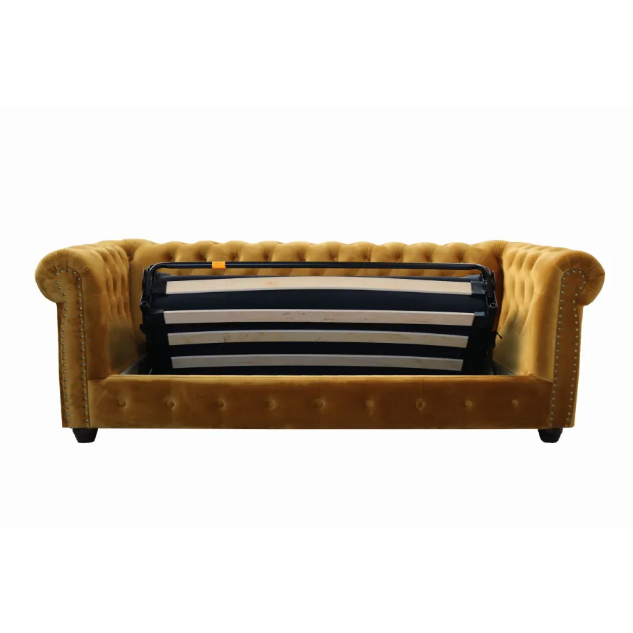 Chesterfield VINCENT gestepptes Dreisitzer-Sofa mit Schlaffunktion