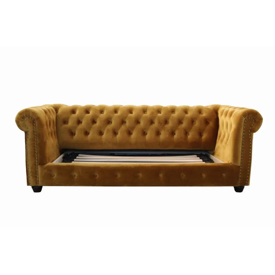 Chesterfield VINCENT gestepptes Dreisitzer-Sofa mit Schlaffunktion