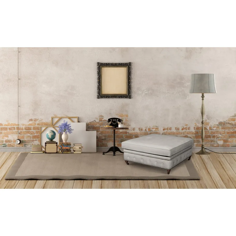 Glamour gesteppter Sitzpuff 100x100 VINCENT