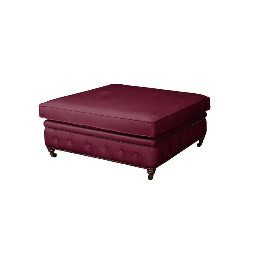 Glamour gesteppter Sitzpuff 100x100 VINCENT