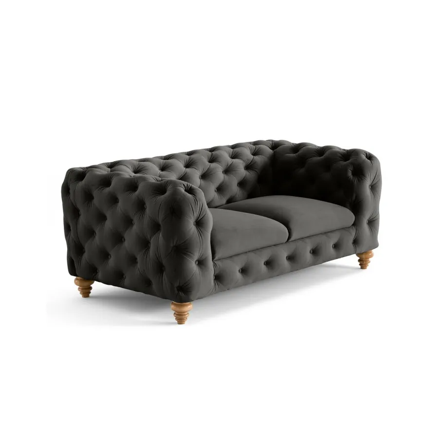 Gestepptes Zweisitzer-Sofa TEO WOOD Chesterfield