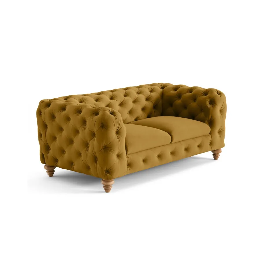 Gestepptes Zweisitzer-Sofa TEO WOOD Chesterfield
