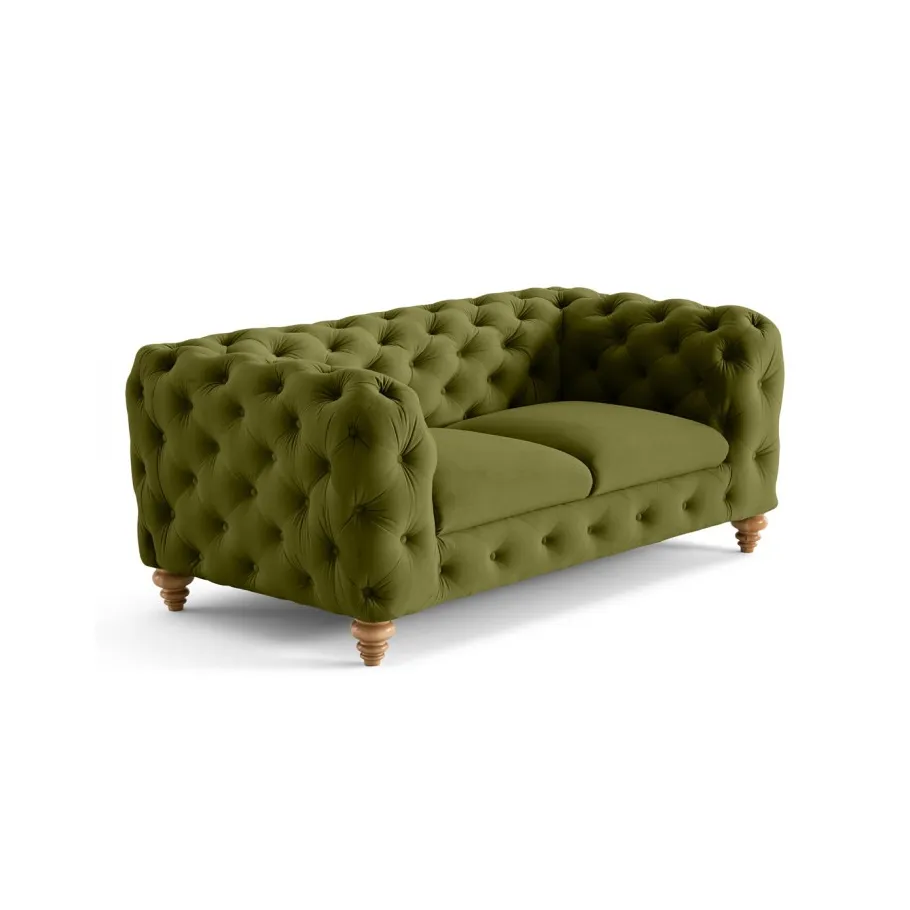 Gestepptes Zweisitzer-Sofa TEO WOOD Chesterfield