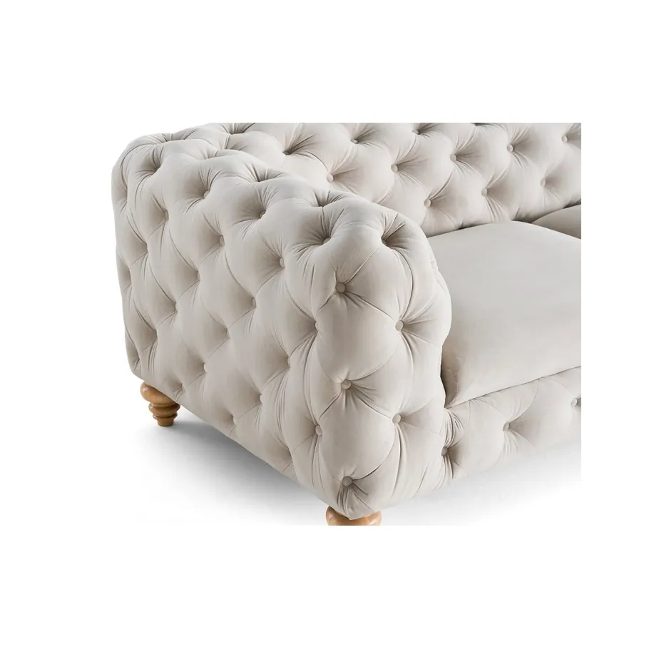 Gestepptes Zweisitzer-Sofa TEO WOOD Chesterfield