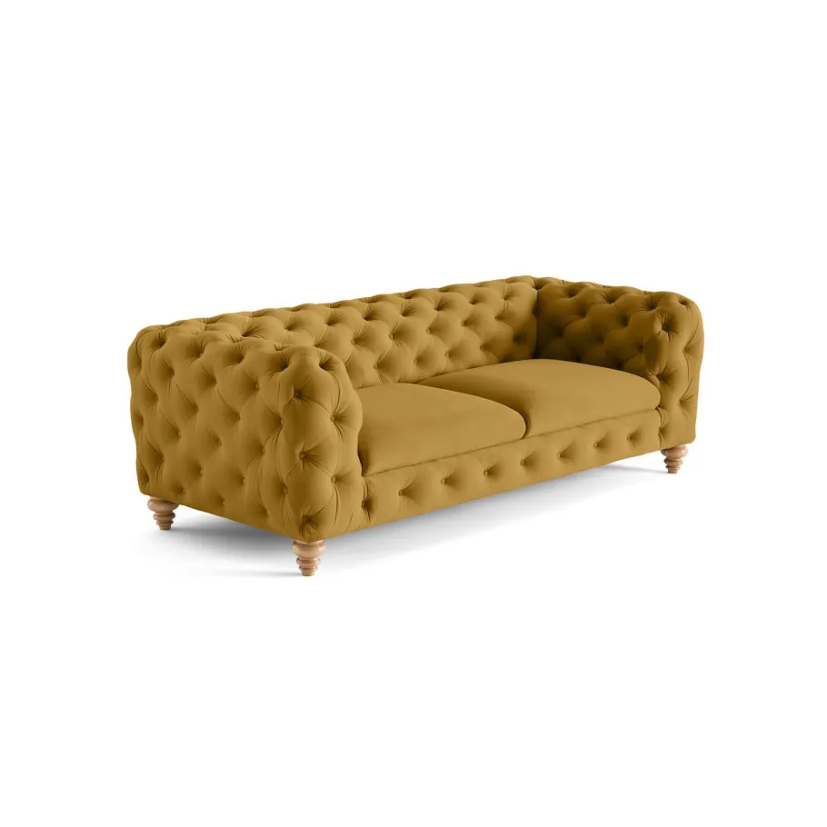 TEO WOOD Chesterfield Dreisitzer-Steppsofa