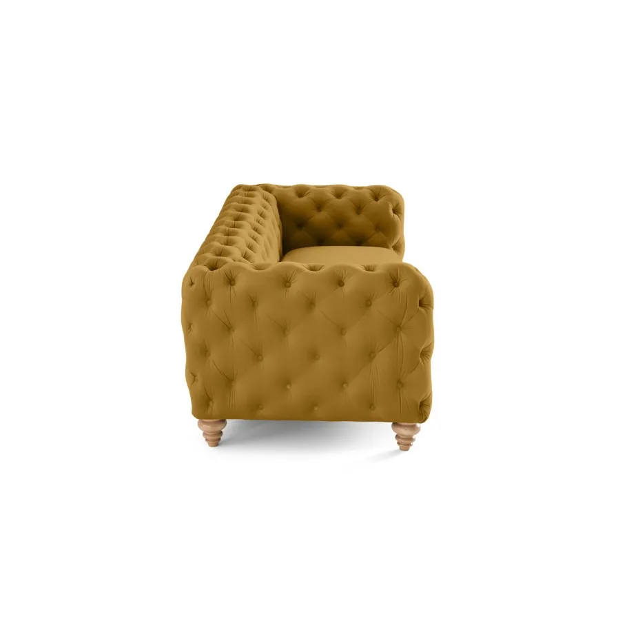 TEO WOOD Chesterfield Dreisitzer-Steppsofa