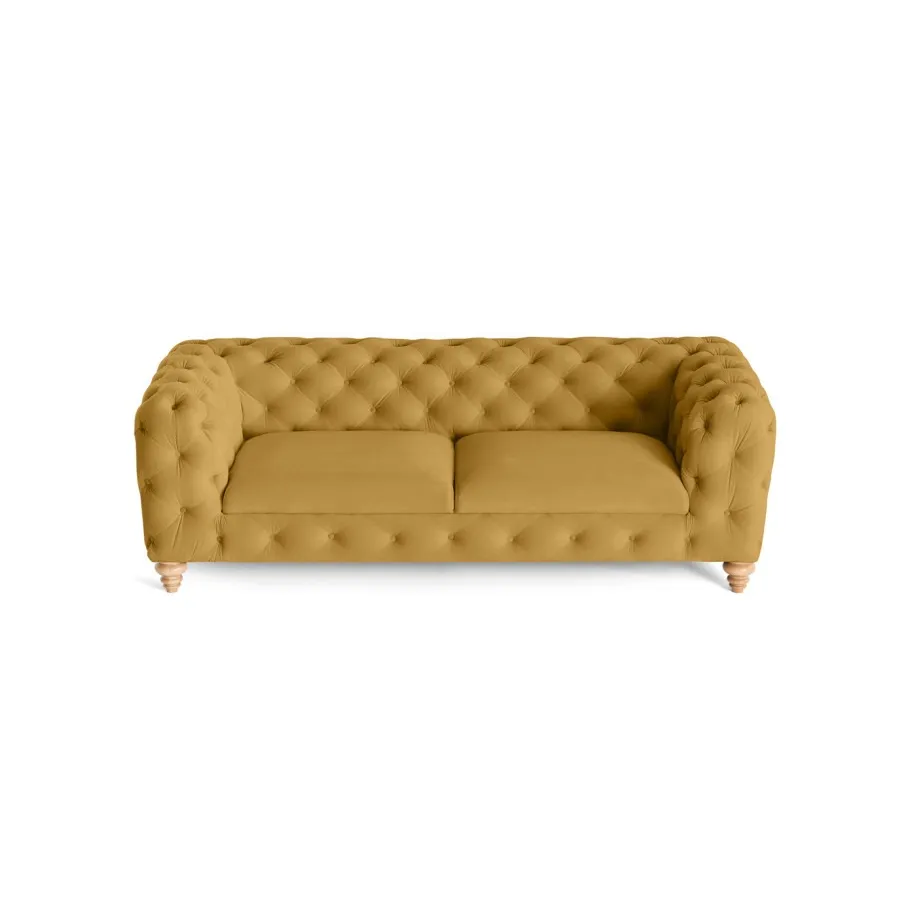 TEO WOOD Chesterfield Dreisitzer-Steppsofa