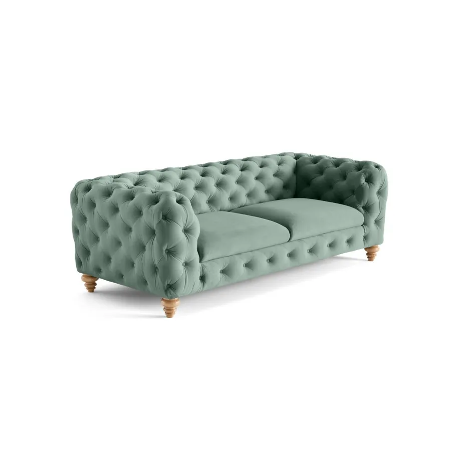 TEO WOOD Chesterfield Dreisitzer-Steppsofa