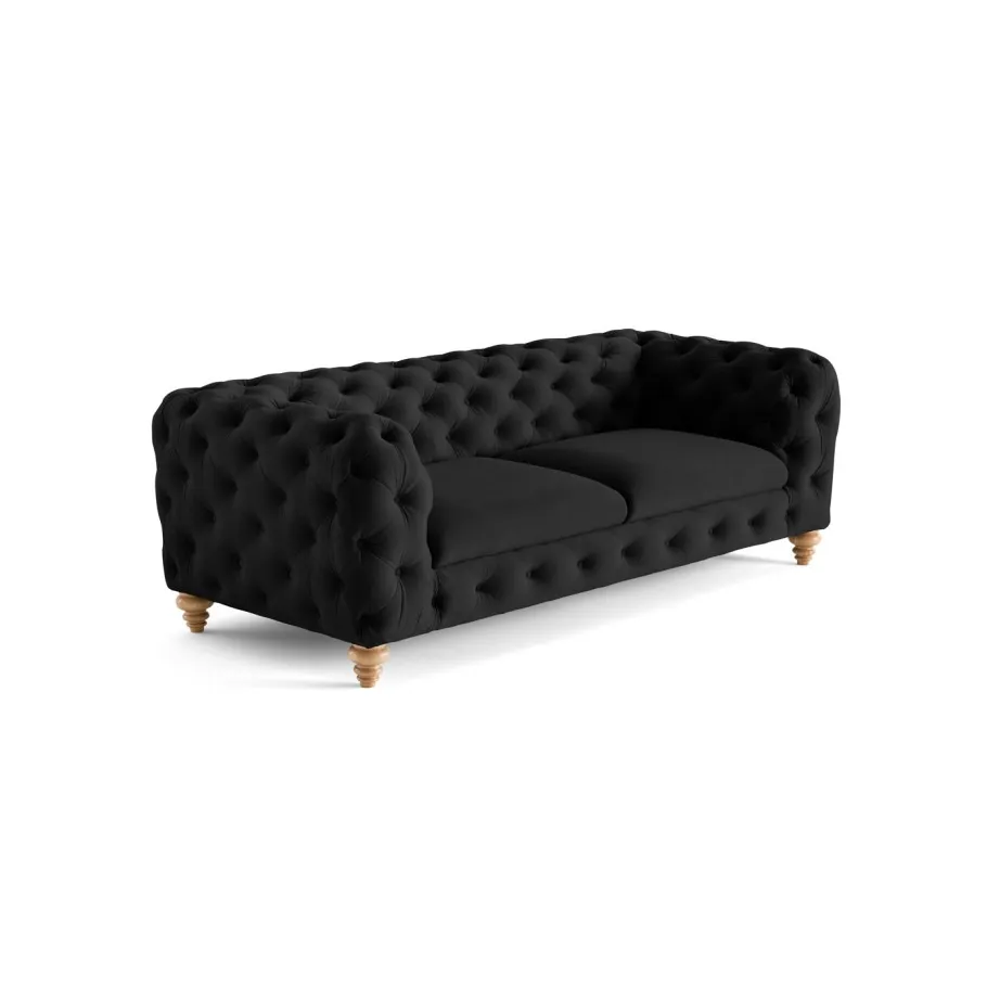 TEO WOOD Chesterfield Dreisitzer-Steppsofa