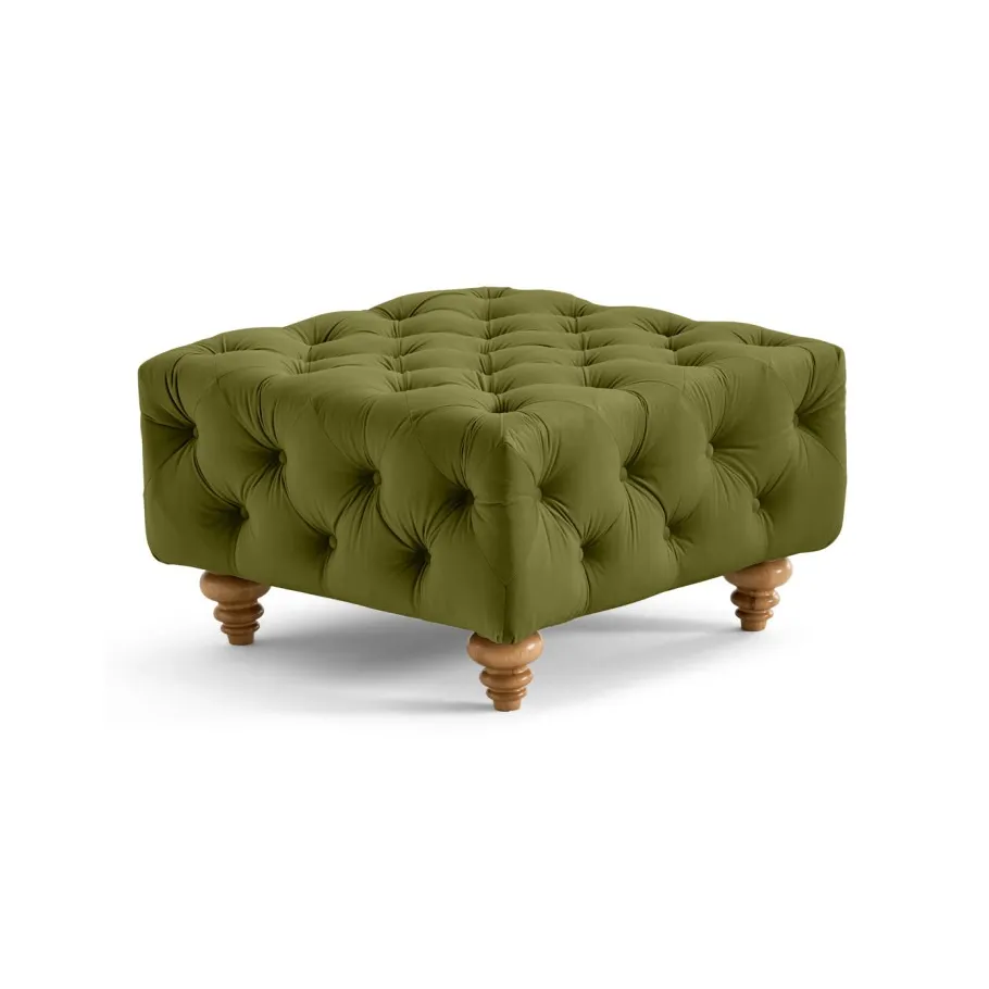 TEO WOOD Chesterfield gesteppter Sitzpuff