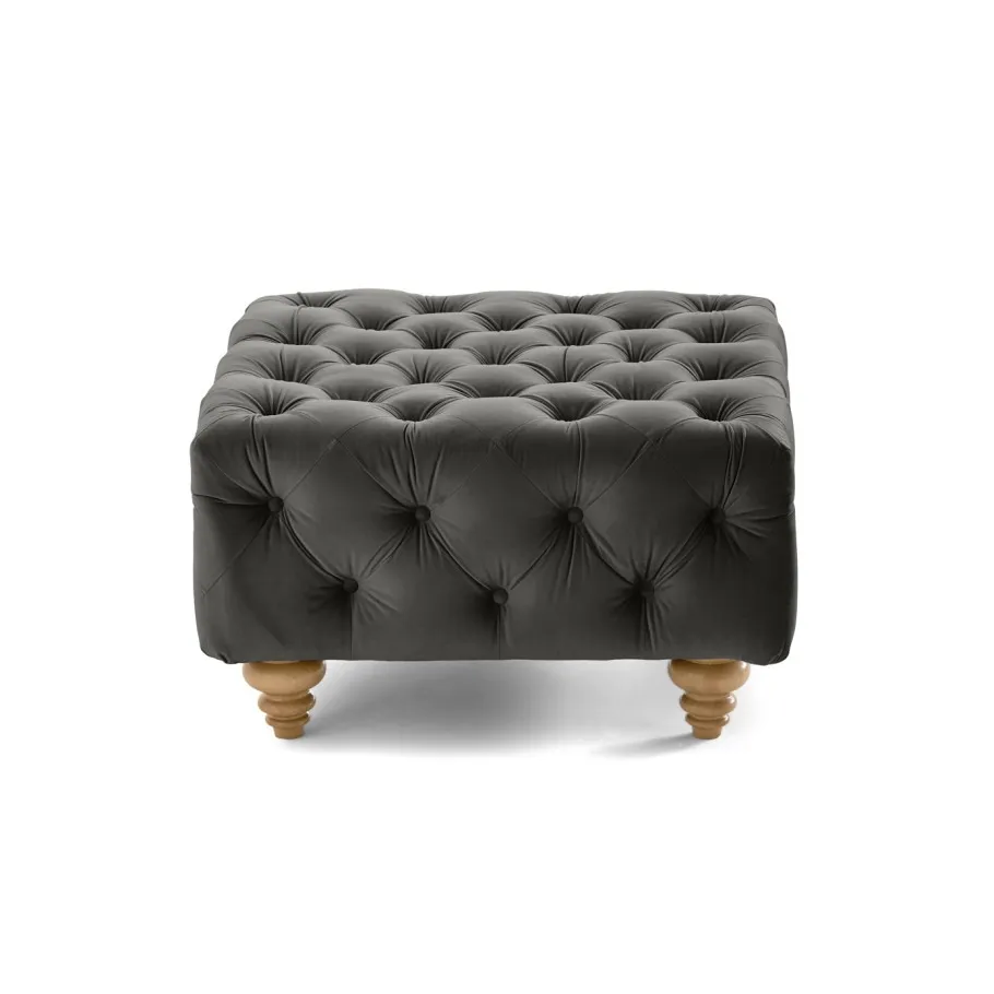 TEO WOOD Chesterfield gesteppter Sitzpuff